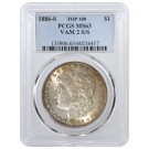 1886 S $1 Morgan Silver Dollar Top 100 VAM 2 S/S PCGS MS63 Key Date Coin