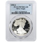 1990 S $1 Proof Silver American Eagle 1 oz .999 Fine PCGS PR70 DCAM