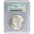1881 CC $1 Morgan Silver Dollar PCGS MS62 Generation 2.1 Old Green Holder OGH