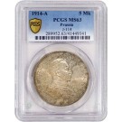 1914 A German States Prussia 5 Mark Silver Wilhelm II PCGS Secure MS63 Coin