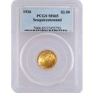 1926 $2.50 American Sesquicentennial Commemorative Gold Quarter Eagle PCGS MS65