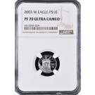 2003 W $10 Proof American Platinum Eagle 1/10 oz .9995 Fine NGC PF70 Ultra Cameo