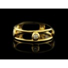 Tiffany & Co Elsa Peretti 18k Gold Diamond By The Yard 6mm Band Ring Size 8.75