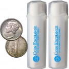 2 Rolls Of 50 each $10 Face Value 90% Silver Mercury Dimes XF To AU Condition