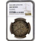 1889 Meiji Year 18 Japan Yen Silver NGC UNC Details Cleaned