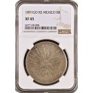 1891 GO RS 8 Reales Silver Guanajuato Mint Mexico Second Republic NGC XF45 Coin