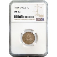 1857 1C Flying Eagle Cent NGC MS62 Uncirculated Coin