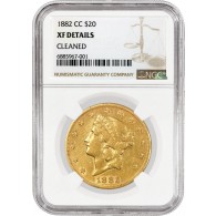 1882 CC Carson Cirty $20 Liberty Head Double Eagle Gold NGC XF Details Cleaned 