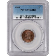 1903 1C Indian Head Cent PCGS MS64 RB Red Brown Brilliant Uncirculated Coin