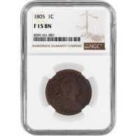 1805 1C Draped Bust Large Cent NGC F15 BN Circulated Coin
