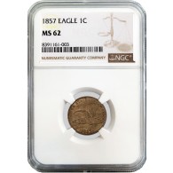 1857 1C Flying Eagle Cent NGC MS62 Uncirculated Coin