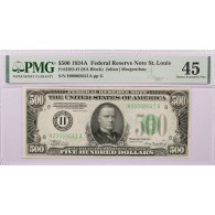 Series Of 1934 A $500 Bill FRN St. Louis Fr#2202-H PMG Choice Extremely Fine 45