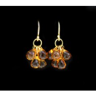 Pair Of Tiffany & Co 18k Yellow Gold Citrine Briolette Drop Dangle Earrings