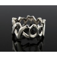 Tiffany & Co Paloma Picasso Sterling Silver XXXOOO Hugs & Kisses Ring Size 7.25