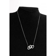 Vintage Tiffany & Co Sterling Silver Triple 3 Open Heart Pendant Necklace 18"