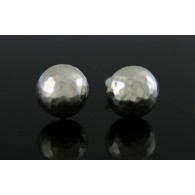 Ippolita Classico 925 Sterling Silver Hand Hammered Omega Pinball Stud Earrings