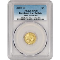 2008 W $5 1/10 oz Gold American Buffalo PCGS SP70 Uncirculated Key Date Coin