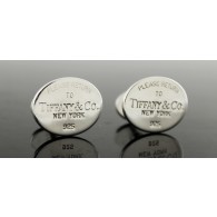 Pair Of Please Return To Tiffany & Co Sterling Silver Oval Cufflinks No Monogram