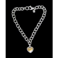 David Yurman Cookie Classic Cable Heart 18k Gold Sterling Silver Bracelet 6.75"