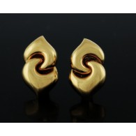 Pair Of Bulgari Bvlgari Doppio Cuore 18k Yellow Gold Earrings