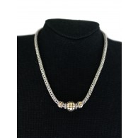 John Hardy Palu Dot Collection Sterling Silver 18k Gold Necklace