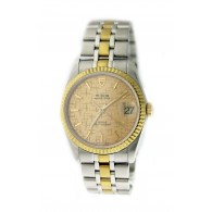 Tudor Prince Oysterdate 74033 34mm Two Tone SS Linen Dial Automatic Watch