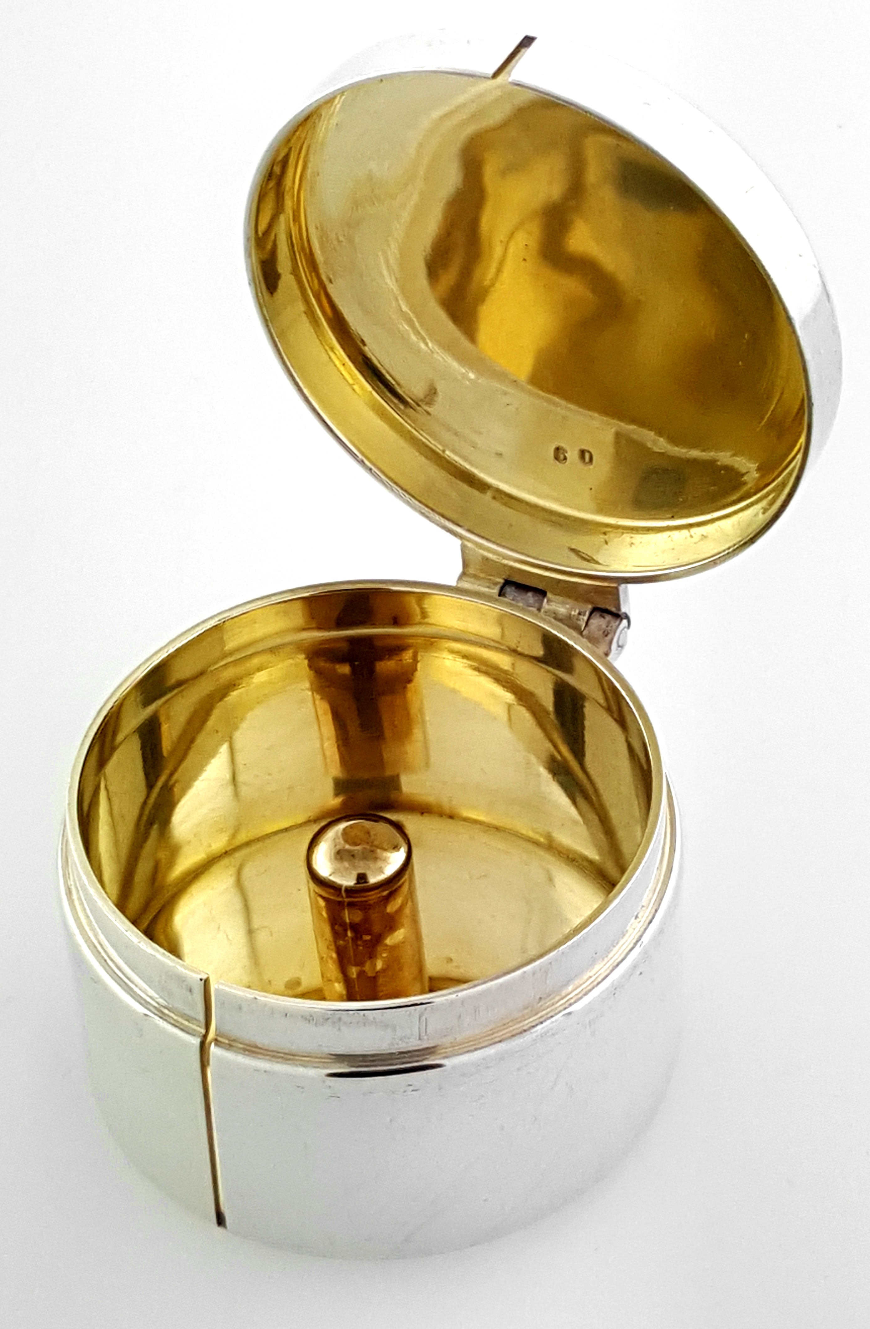 Tiffany & Co Sterling Silver Round Stamp Roll holder dispenser Gold