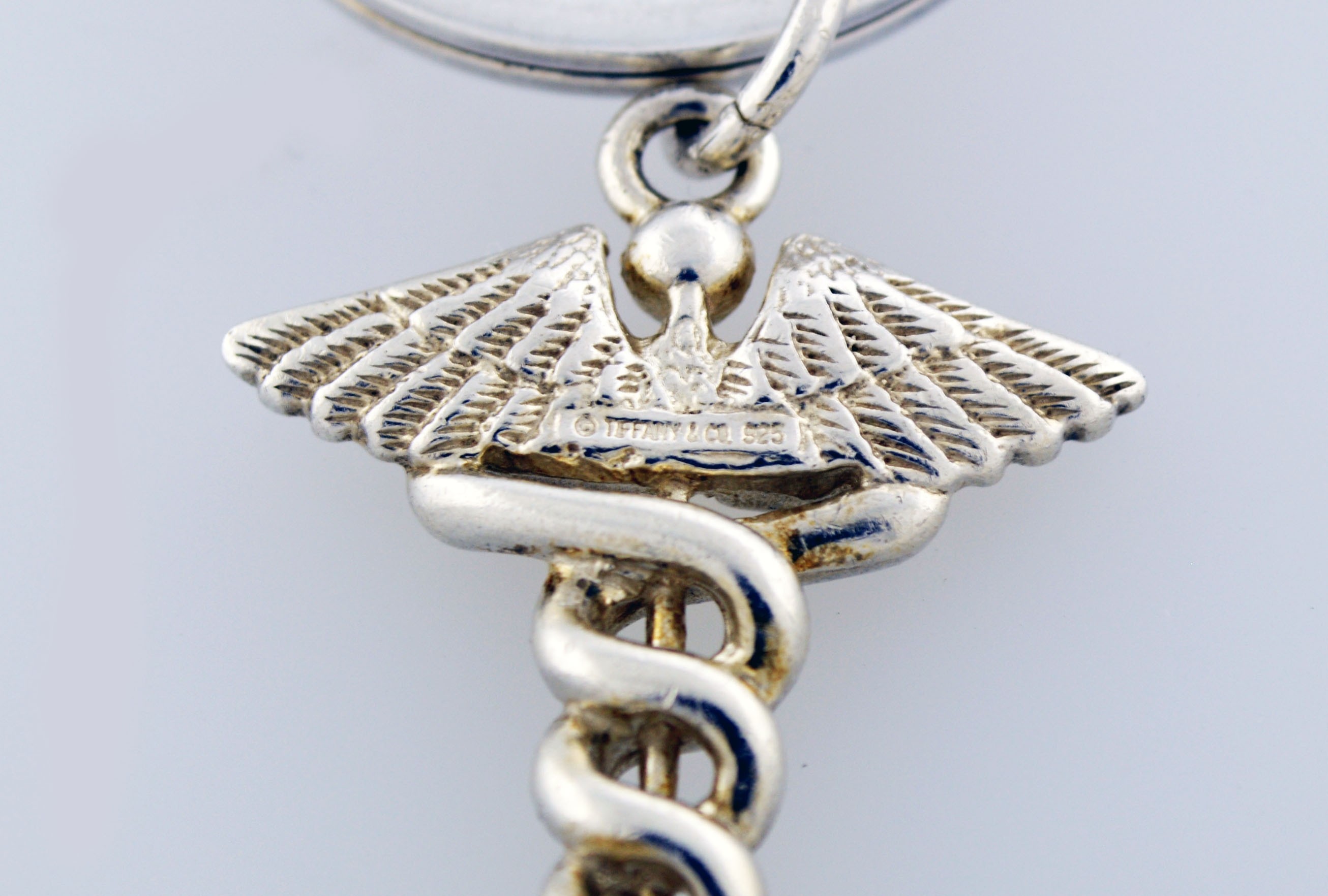Tiffany & Co Sterling Silver Medical Doctor Caduceus Key Ring Keychain
