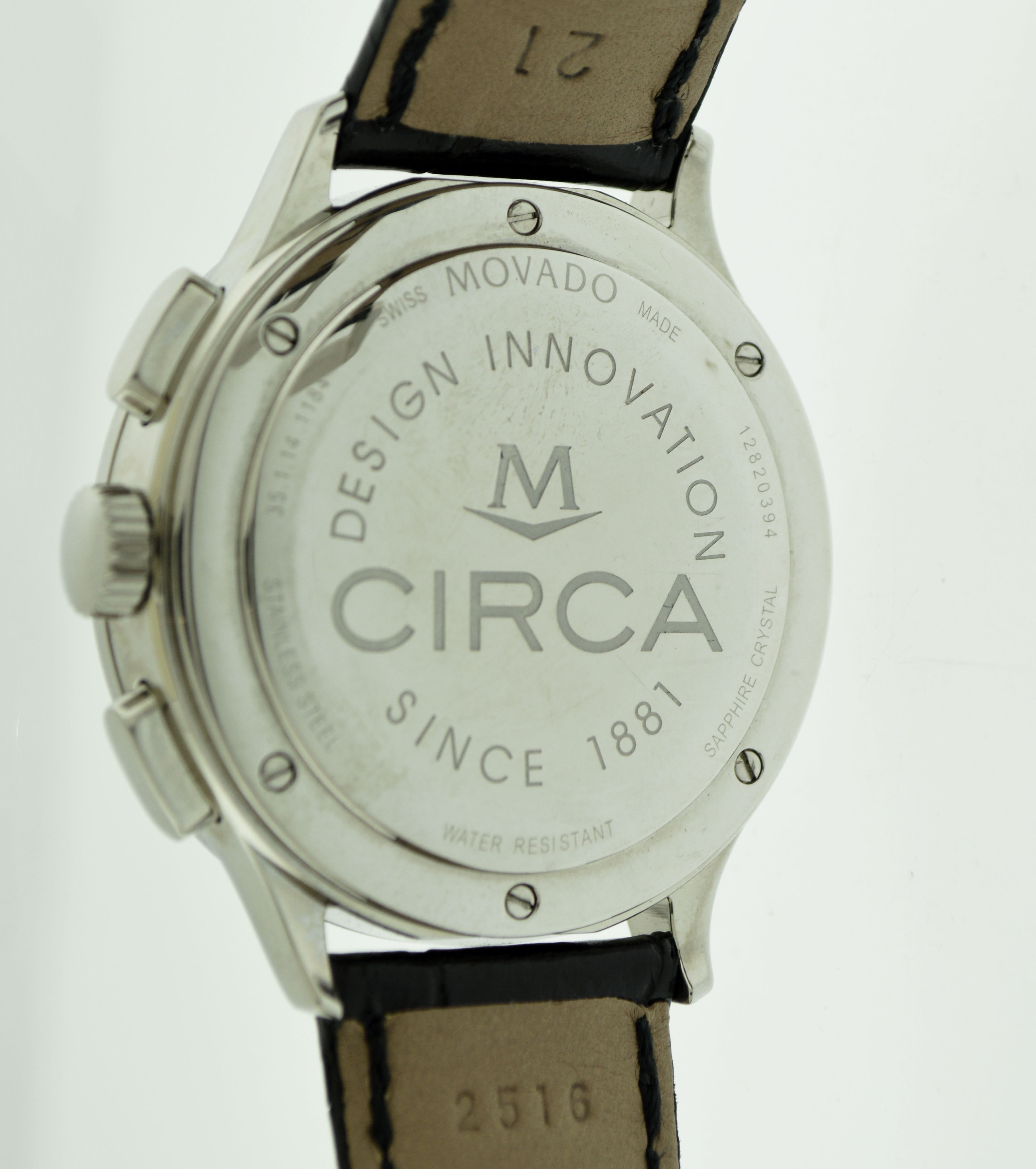 Movado Circa Chronograph 42mm Steel White Dial Quartz Watch 35.1.14