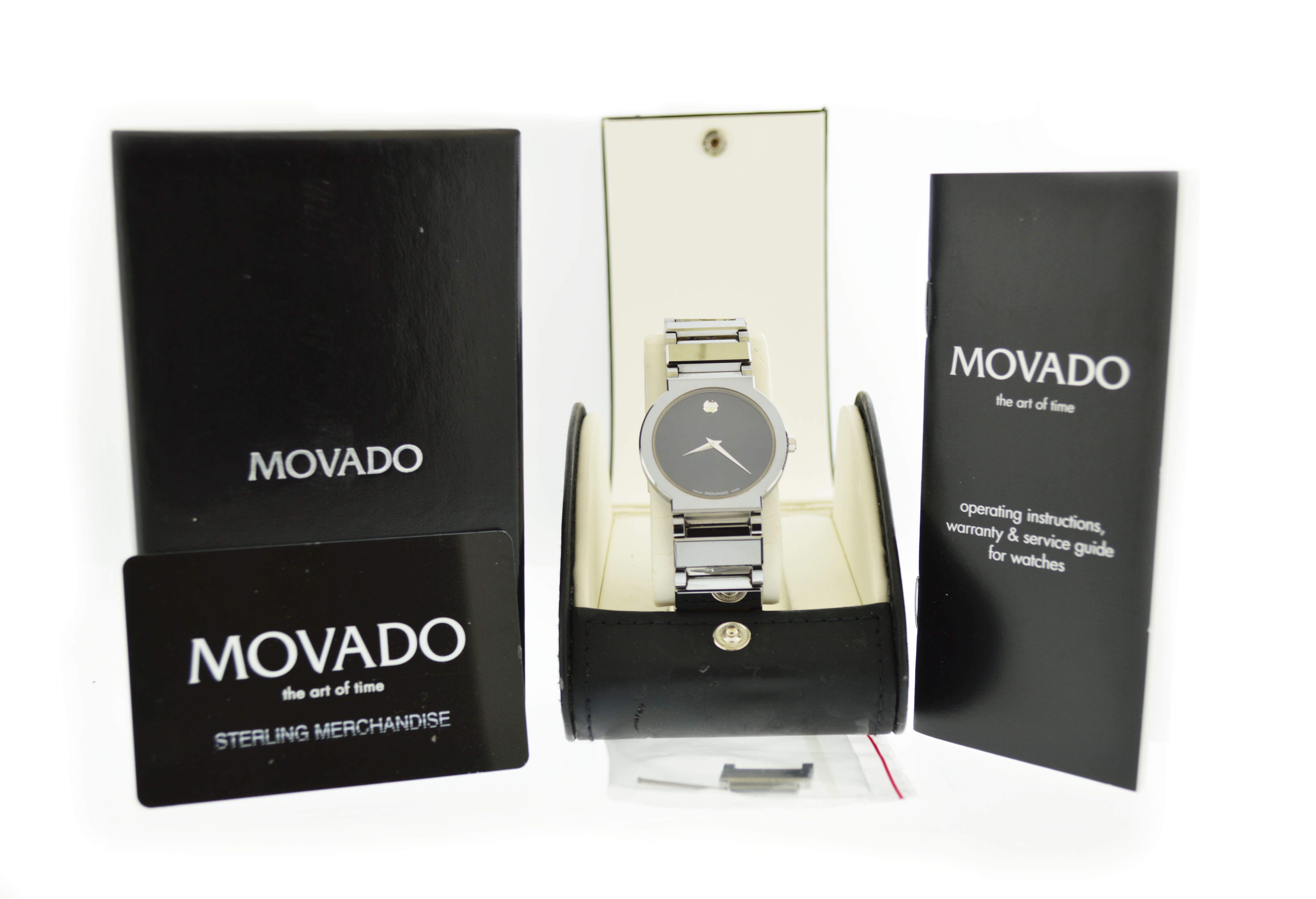Movado Valor 34mm Tungsten Carbide Black Dial Quartz Watch 89.C6.1871