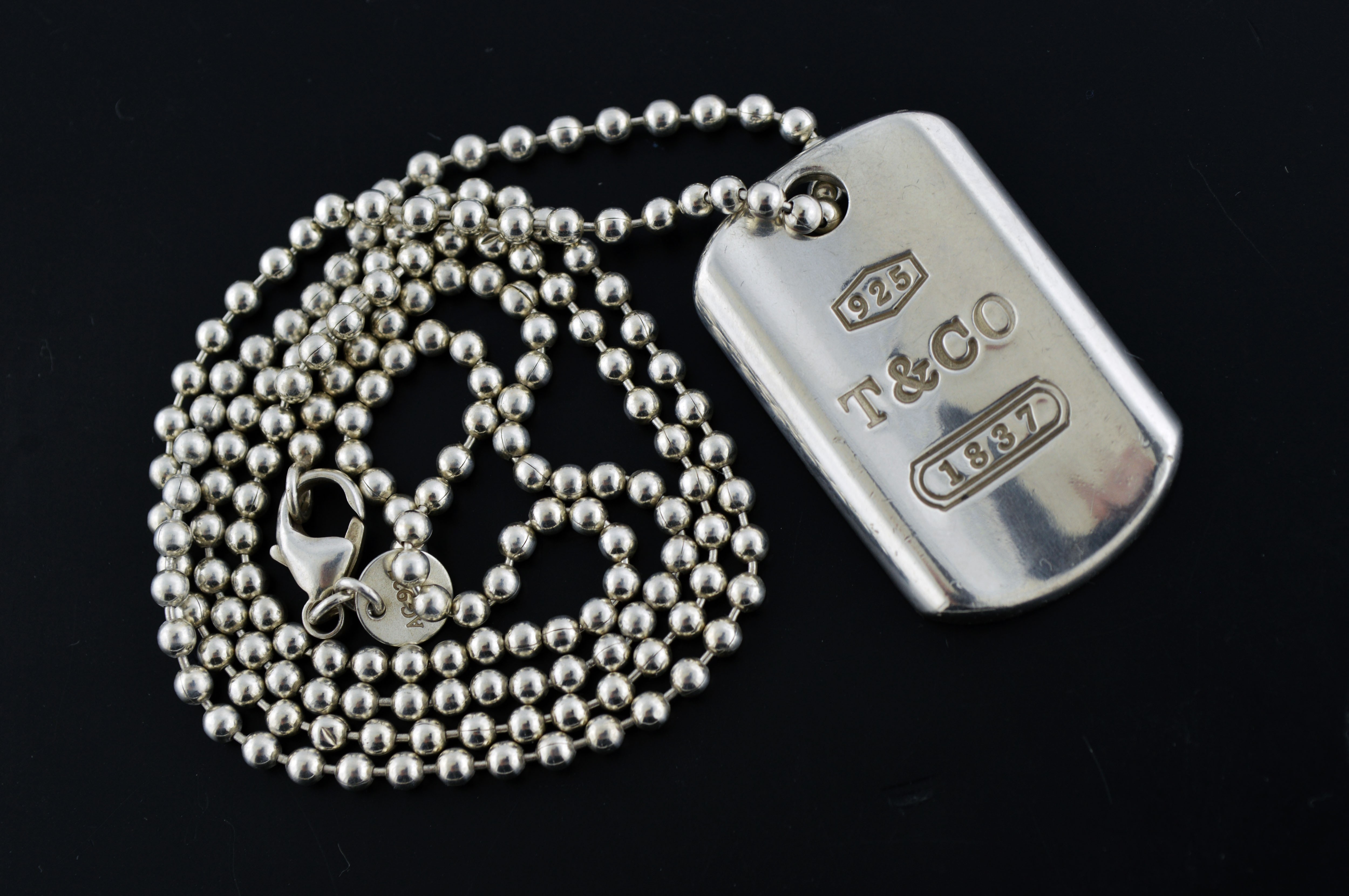 Tiffany and co dog tag necklace clearance