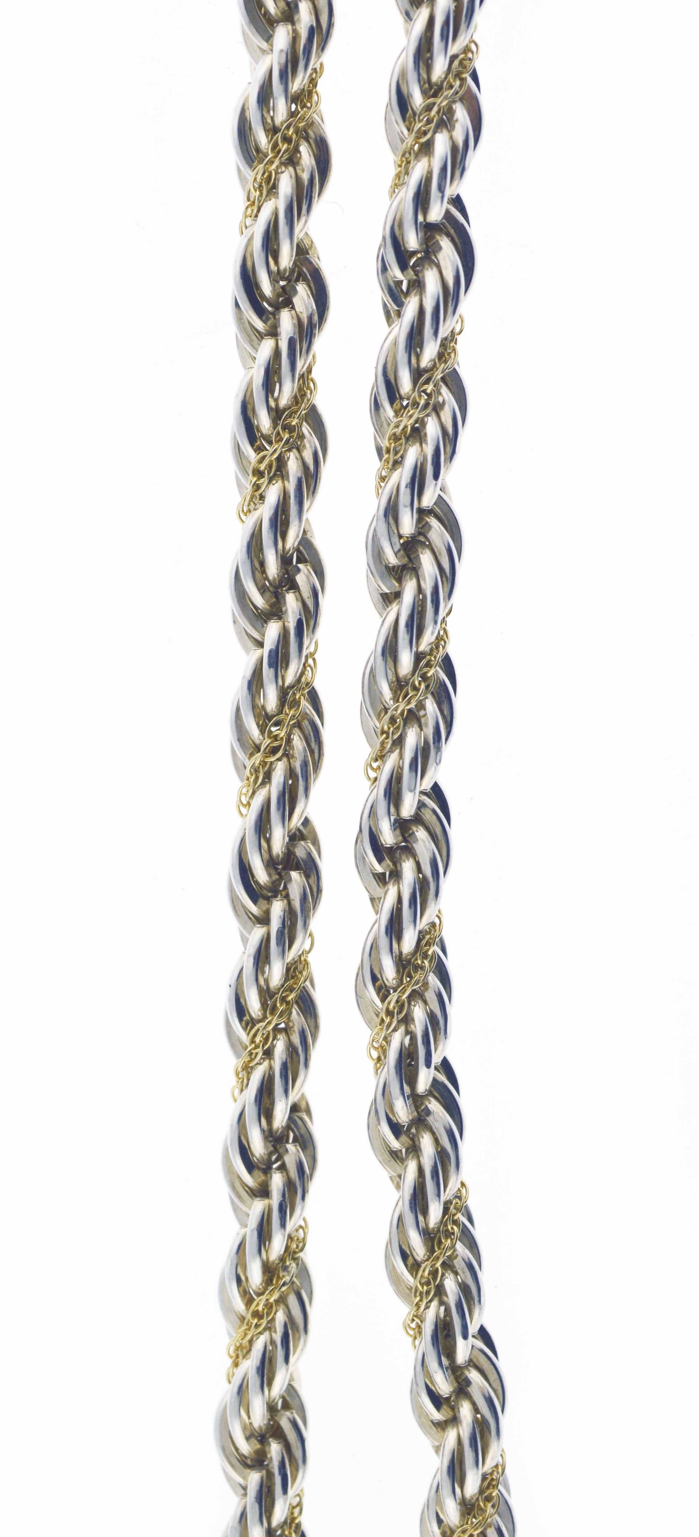 Tiffany & Co 18k Yellow Gold Sterling Silver 5mm Twisted Rope Chain