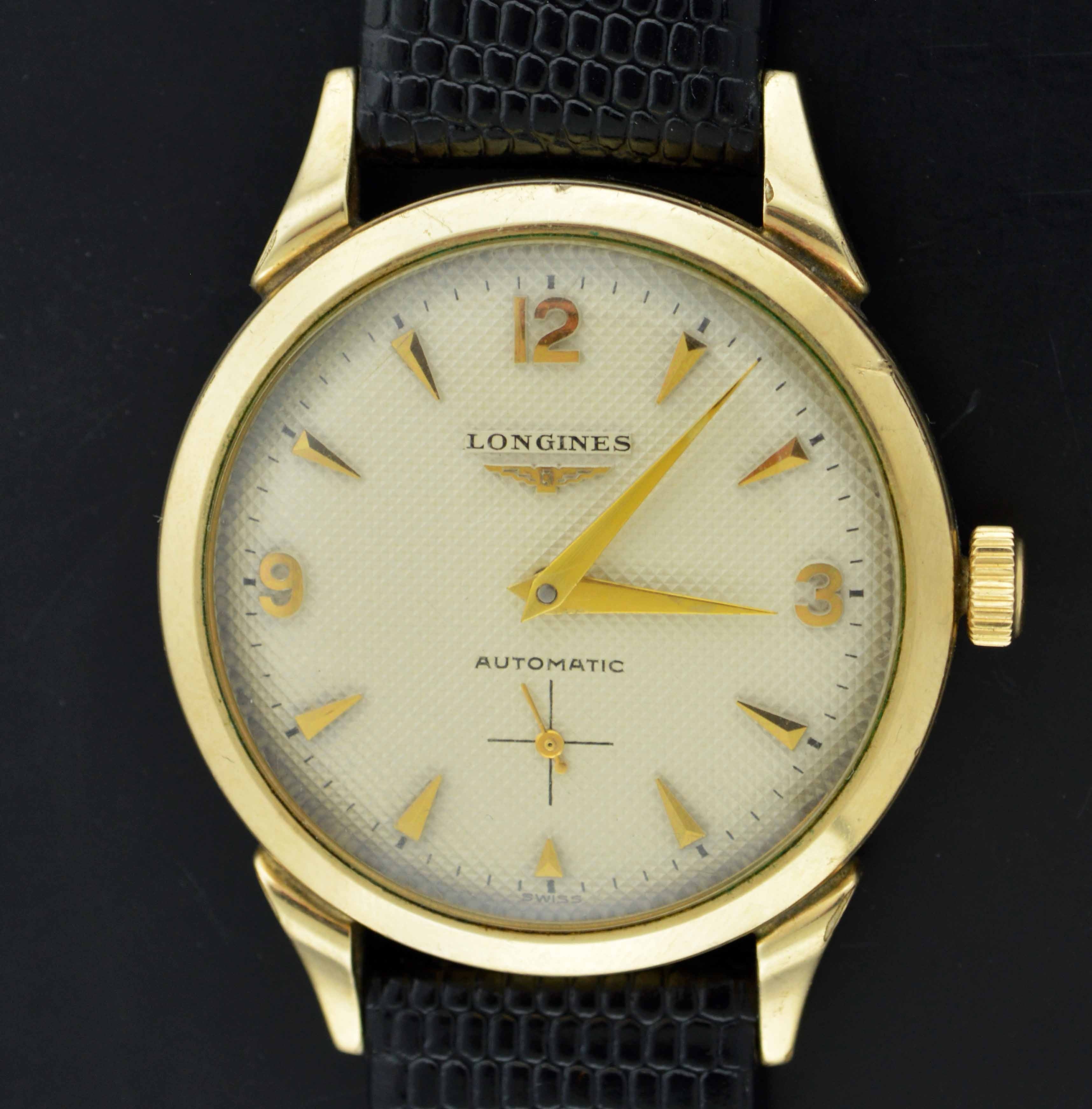 Vintage 1950's Longines Cal 22A 34mm 10k Yellow Gold Filled Automatic