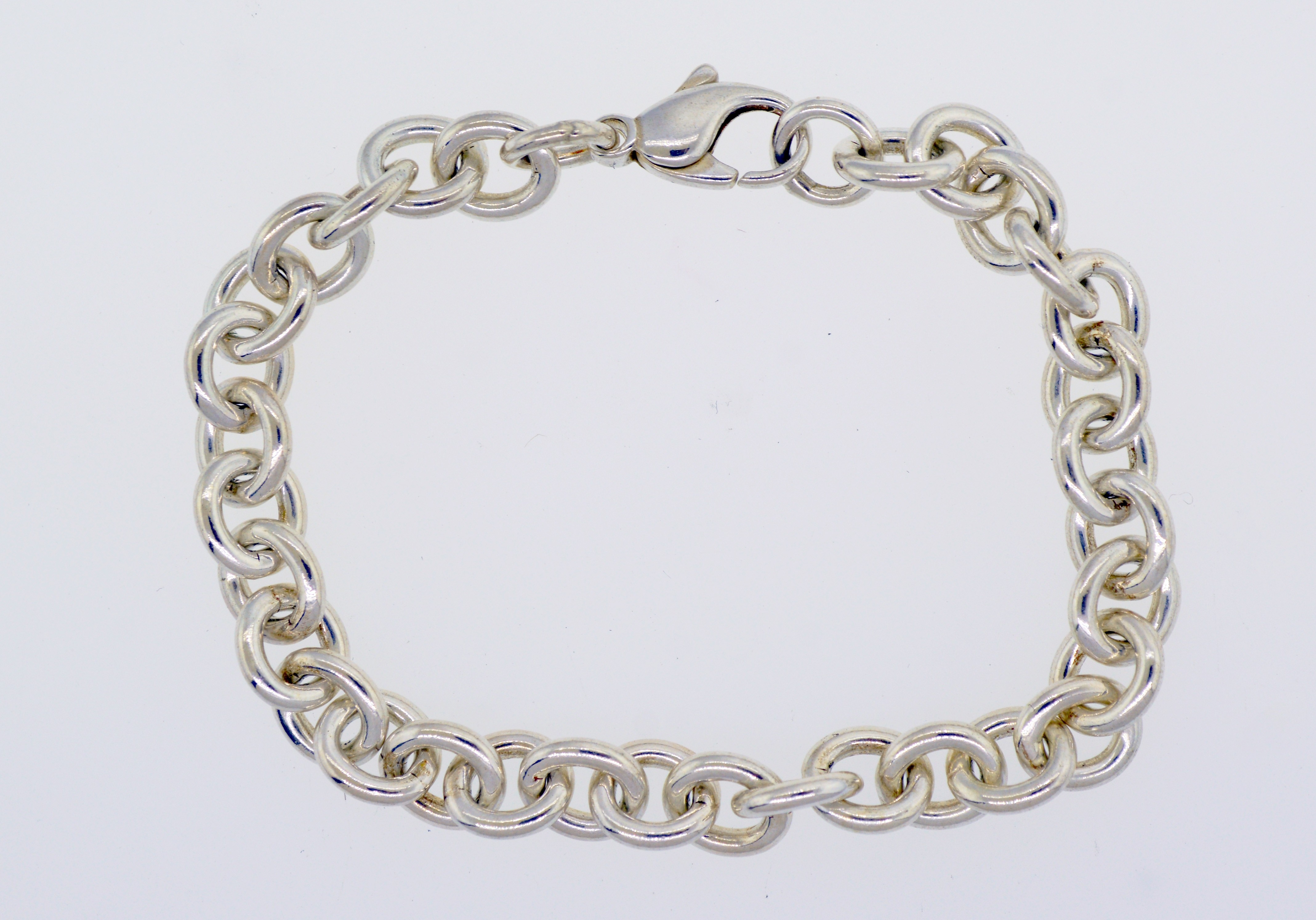 Tiffany & Co 925 Sterling Silver Round Link Chain Bracelet 7.5