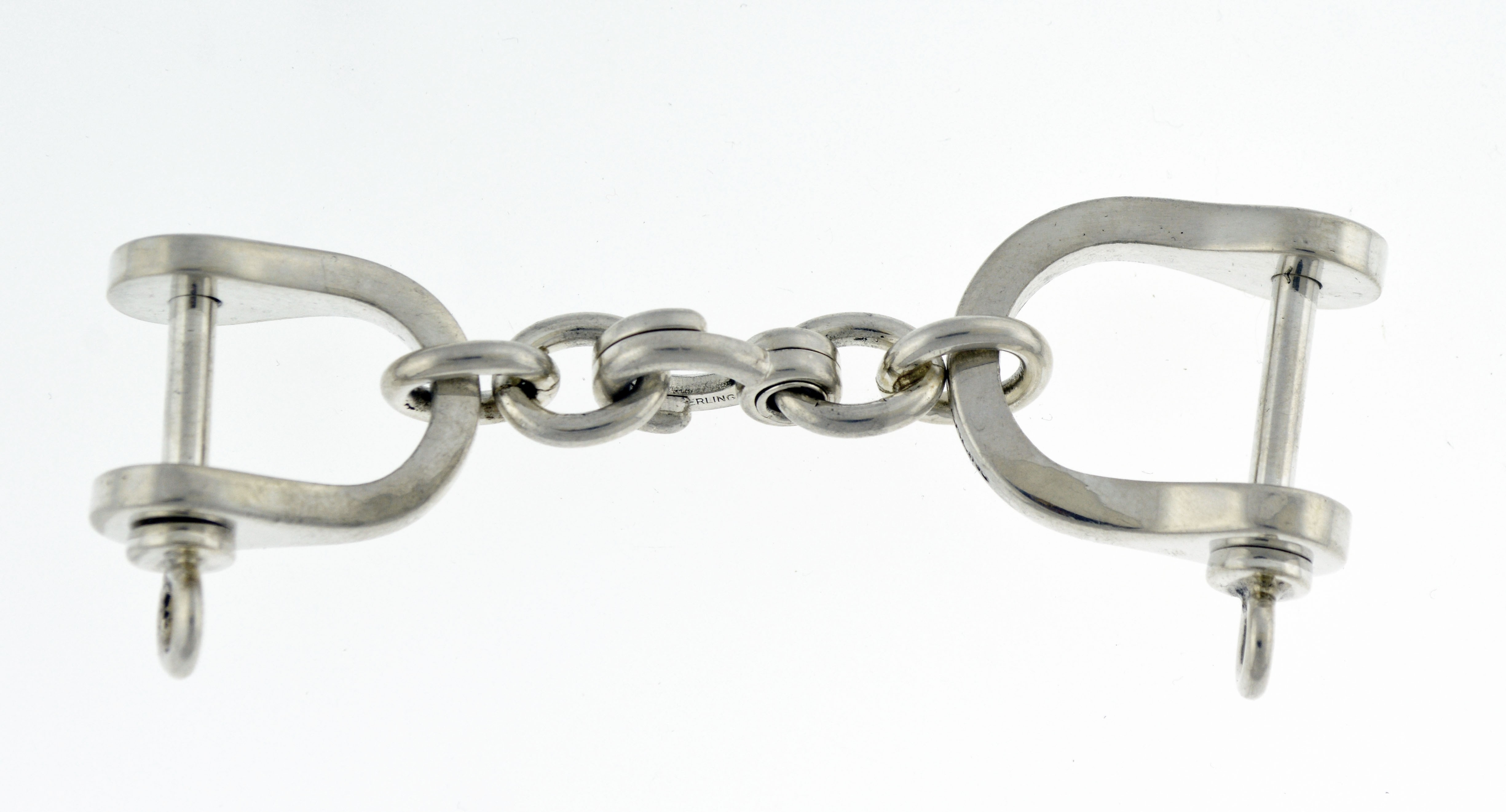 Tiffany & Co 925 Sterling Silver Large Double Shackle Valet Keychain