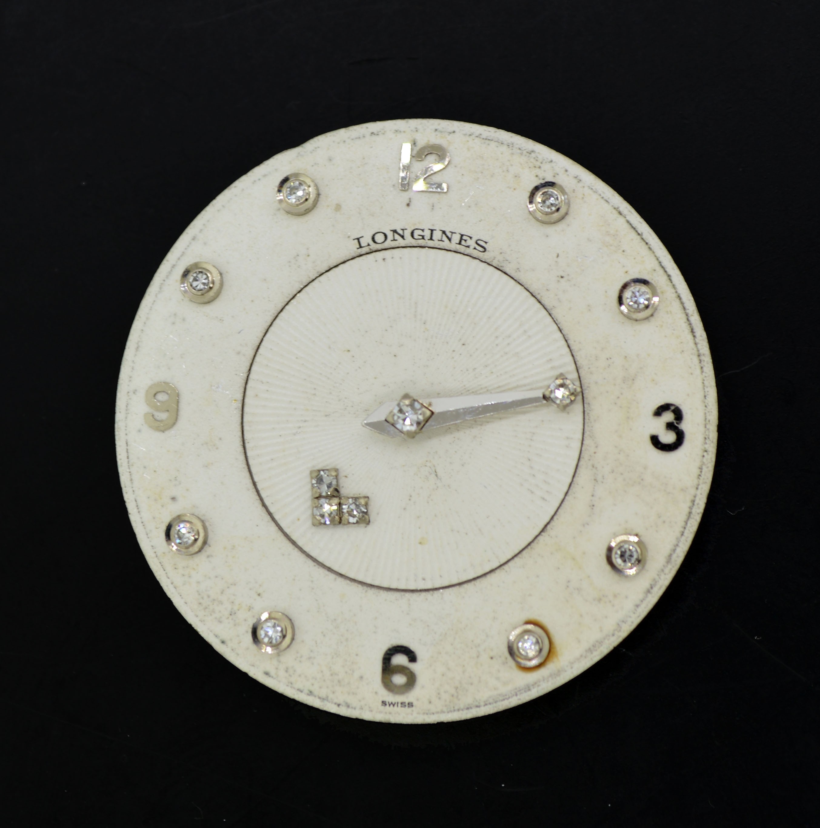 1957 Longines Cal 19.4 White Diamond Mystery Dial 17J Mechanical Watch ...