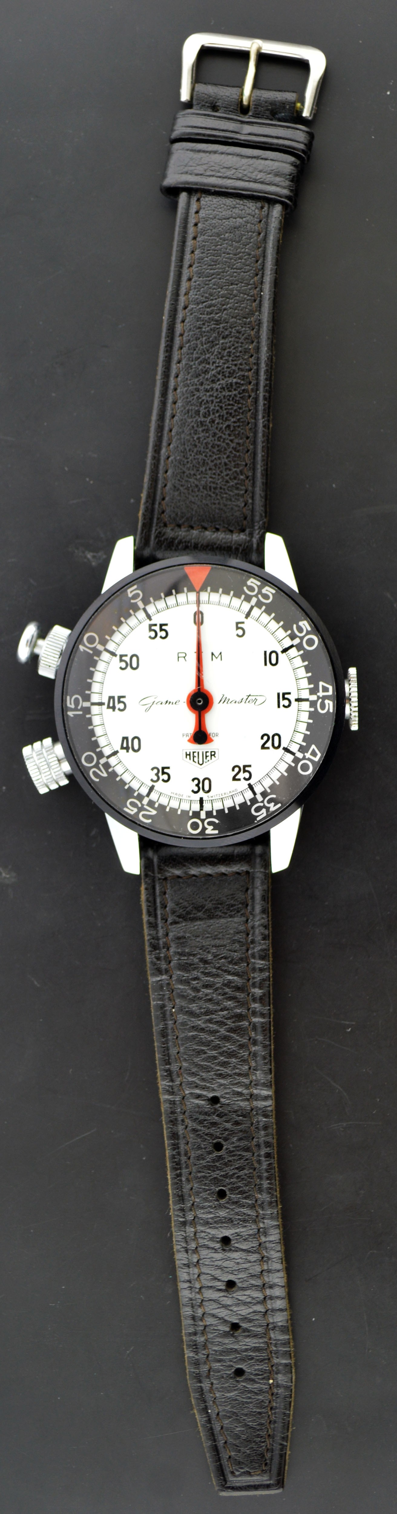 Vintage 1959 Tag Heuer Game Master 50mm Stainless Steel Stop Watch 502.