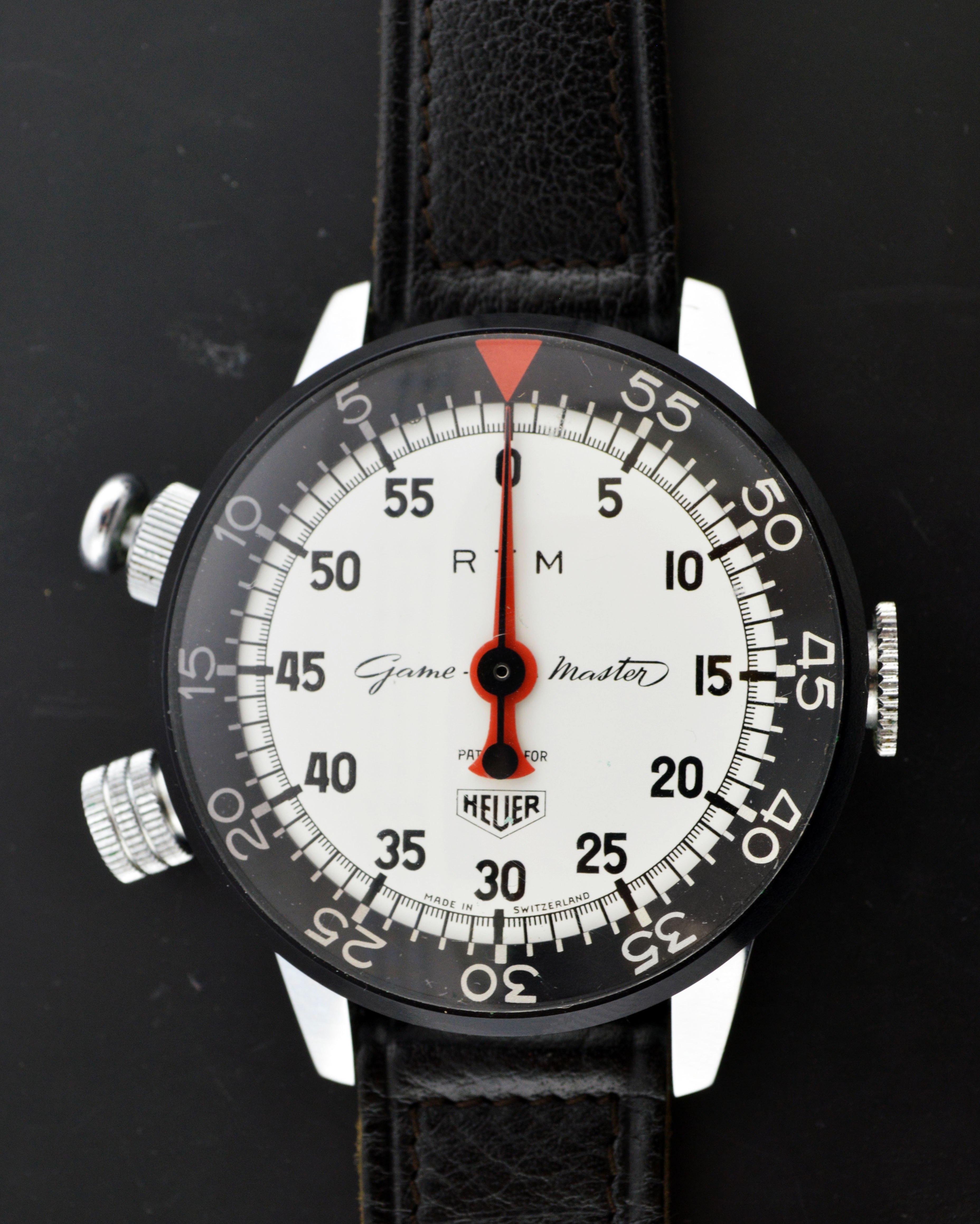 Vintage 1959 Tag Heuer Game Master 50mm Stainless Steel Stop Watch 502.