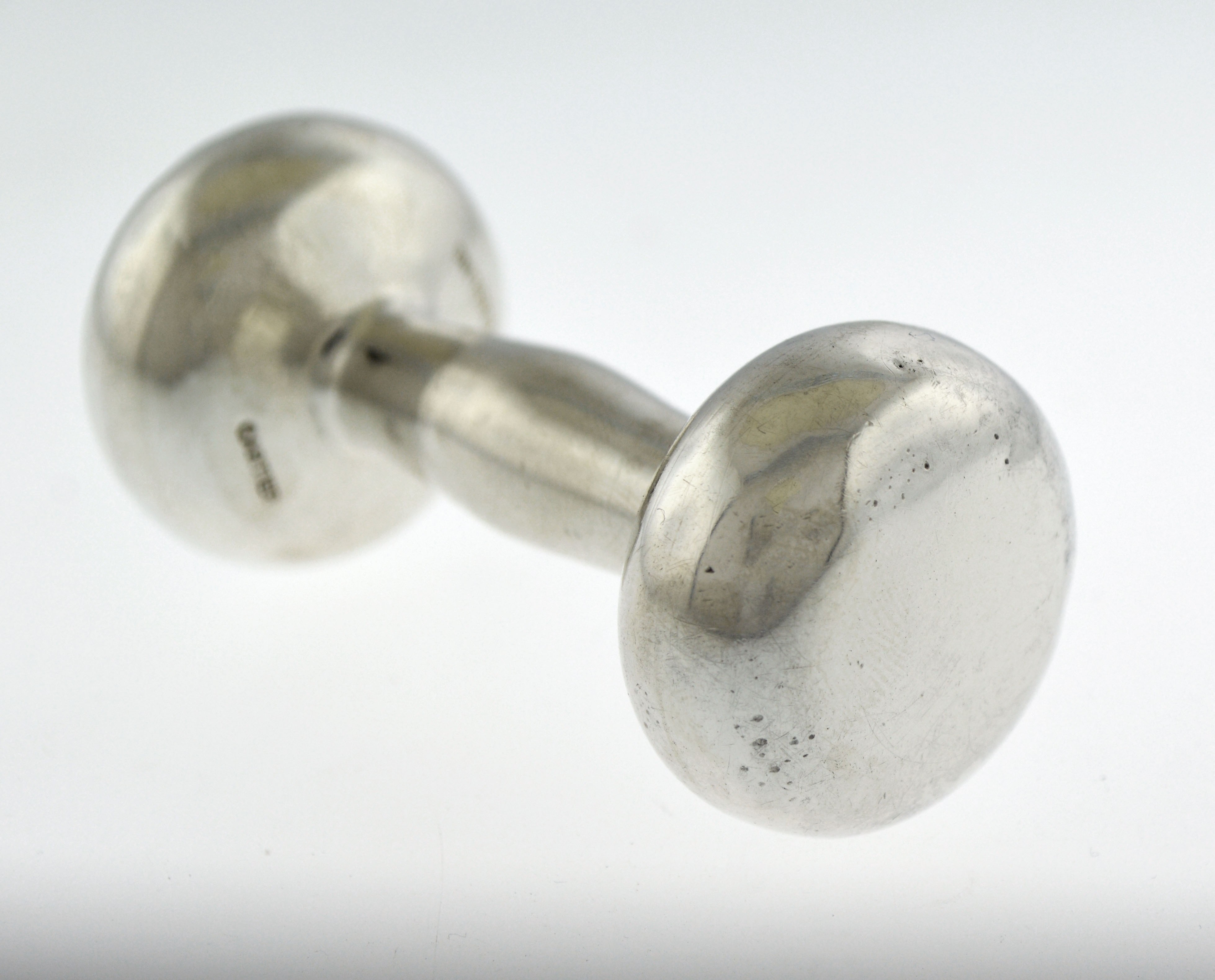 Vintage Cartier 925 Sterling Silver Barbell Dumbbell Baby Infant Rattle