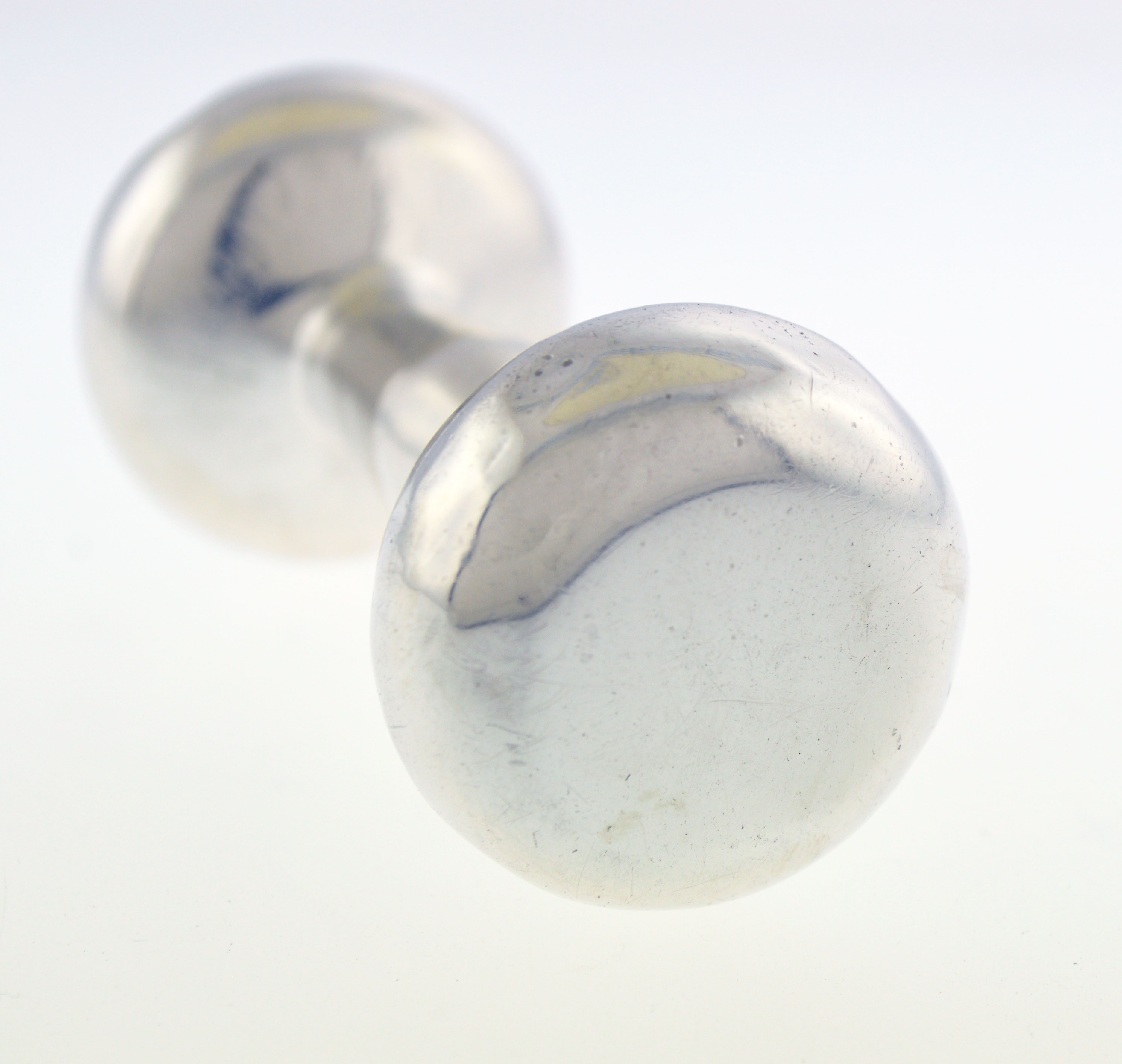 Vintage Cartier 925 Sterling Silver Barbell Dumbbell Baby Infant Rattle