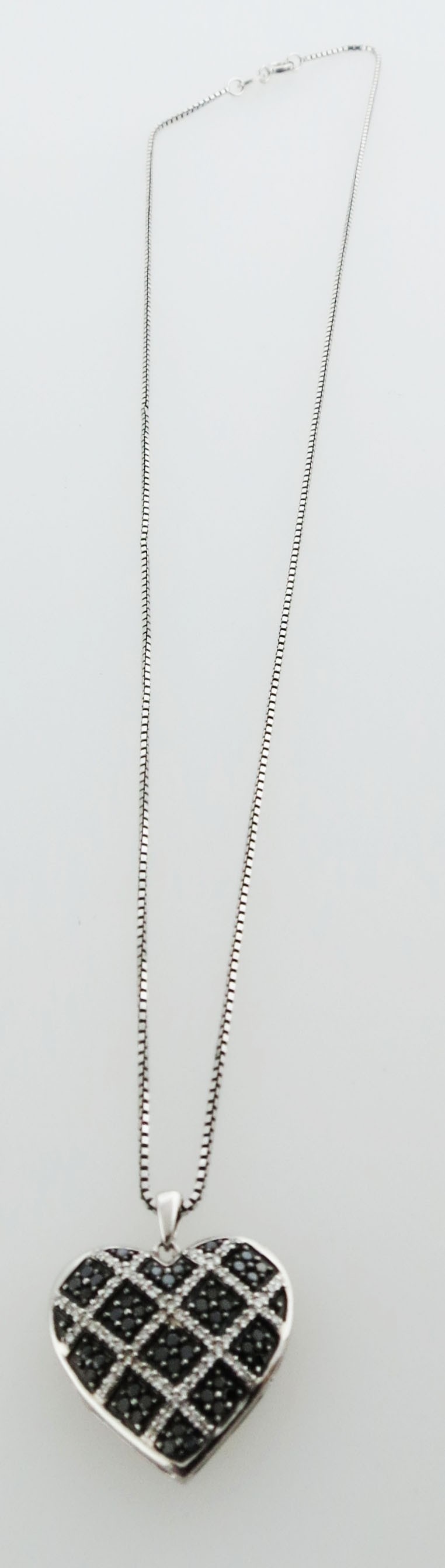 JWBR Kay Jewelers 925 Sterling Silver .50ct Black & White Diamond Heart
