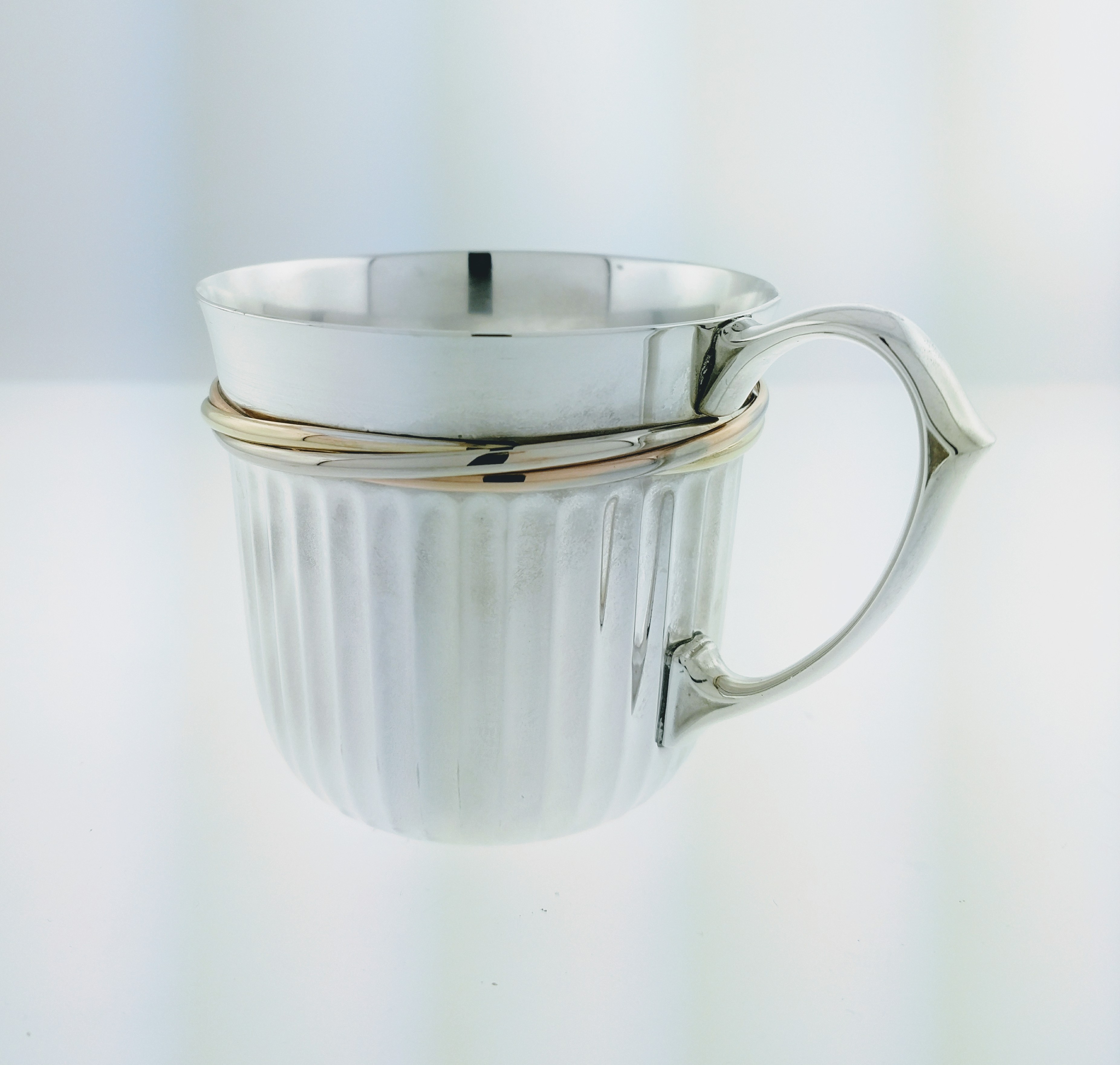 Vintage Cartier France 925 Sterling Silver Gold Vermeil Tri Color Baby