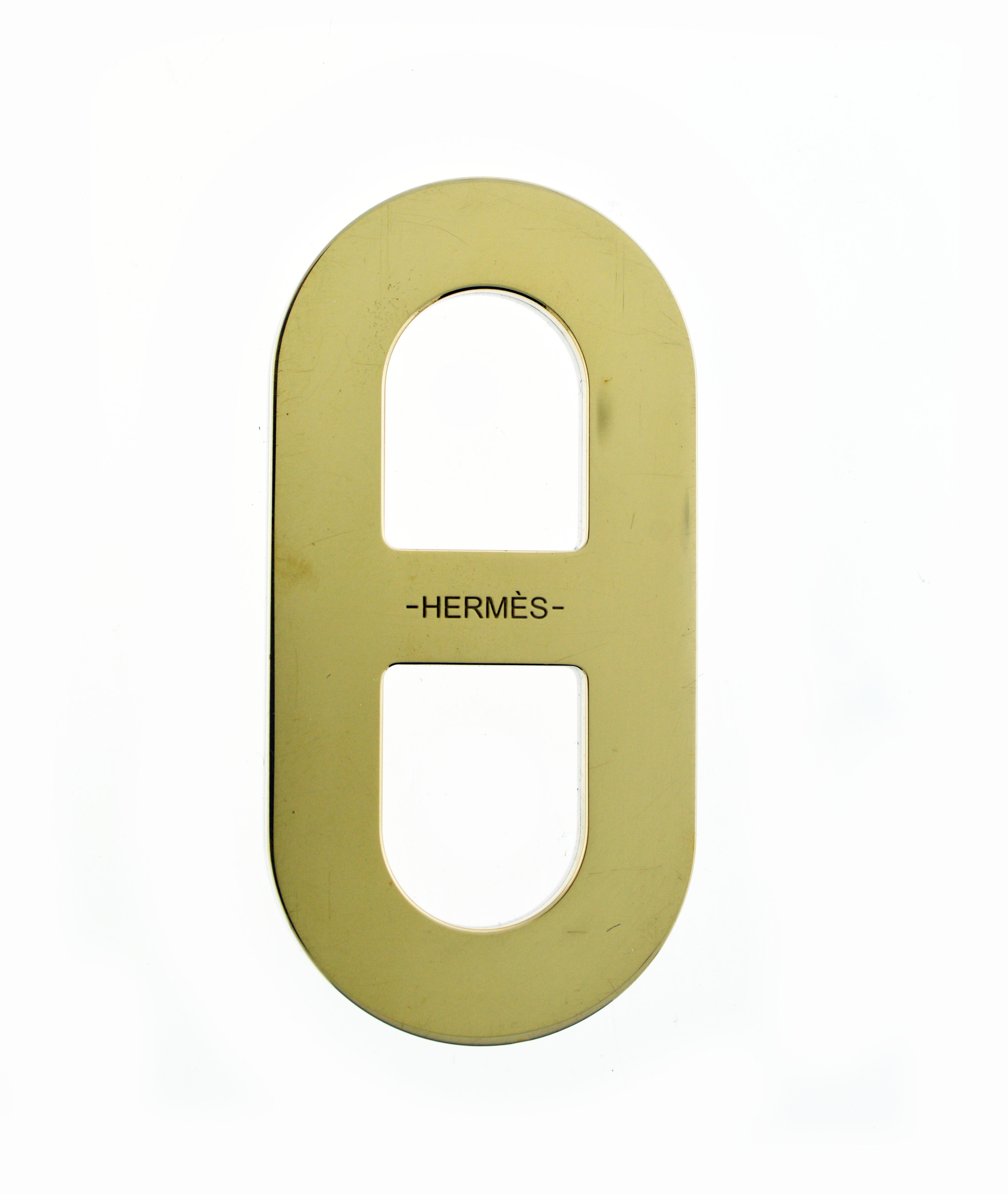 HERMES Chaine D'Ancre Recto Verso Two Tone Brass Palladium Scarf Ring
