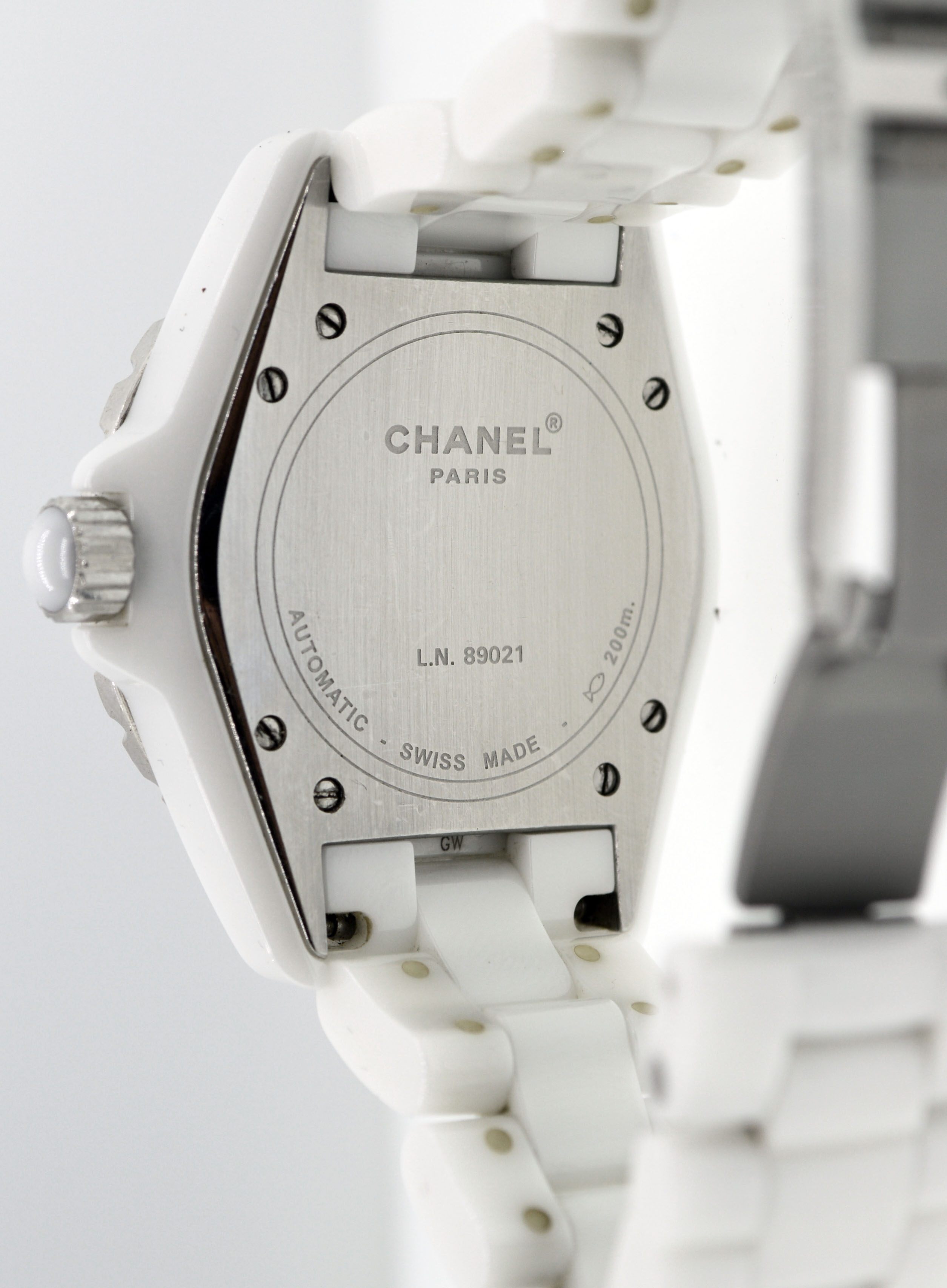Chanel J12 38mm White Ceramic Diamond Bezel Dial Automatic Watch | eBay