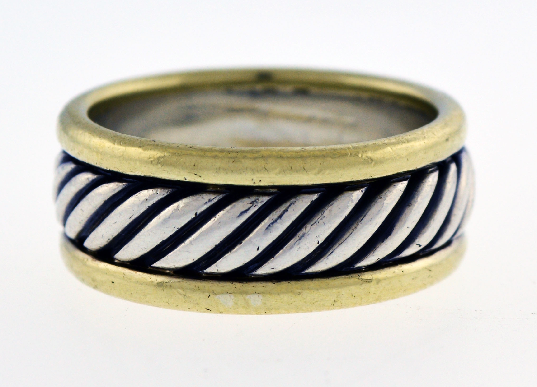 David Yurman Cable Classic 14k Gold Sterling Silver Cigar Band Ring