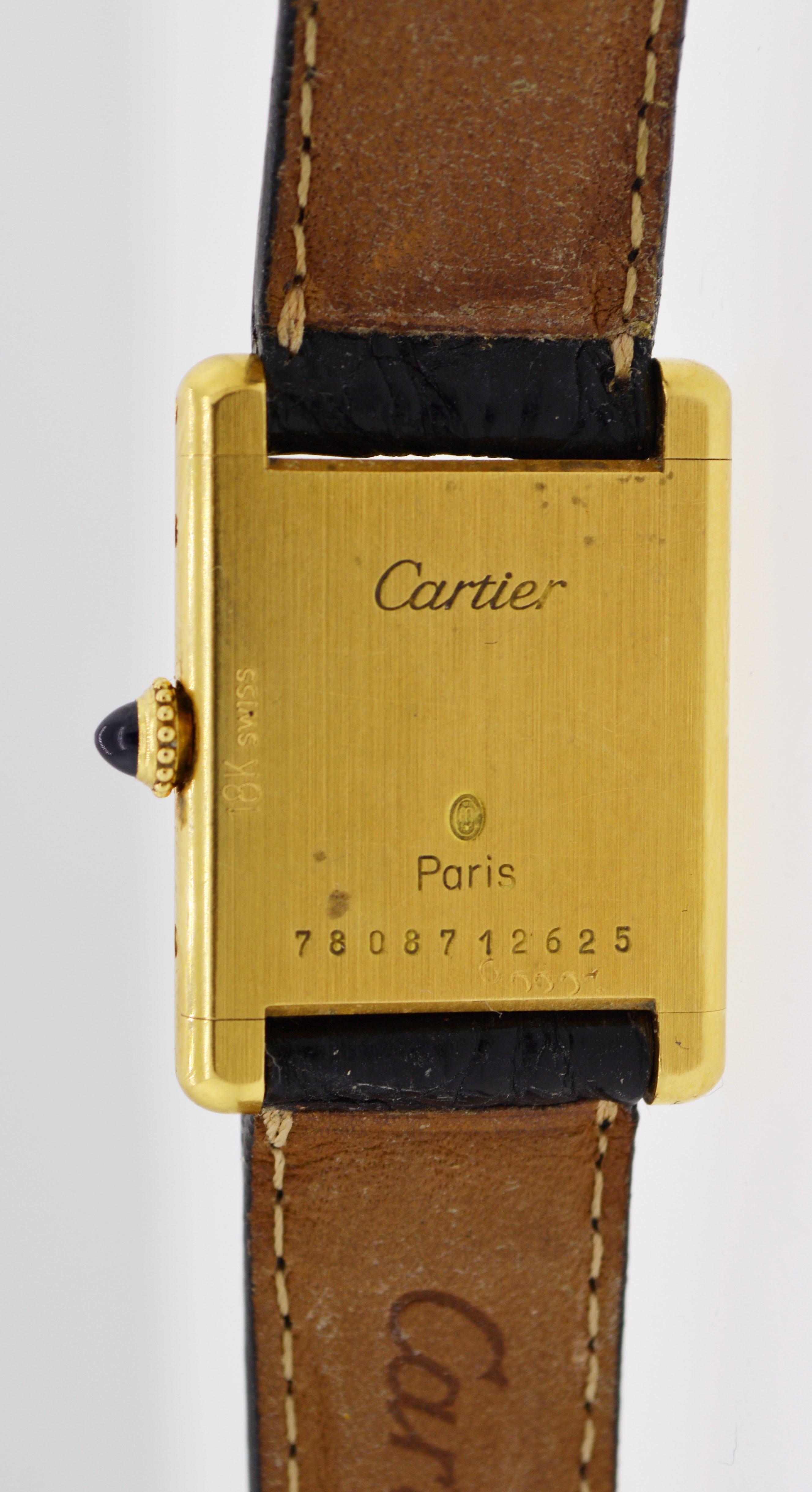 Vintage Ladies Cartier Tank 20.7mm Solid 18k Yellow Gold Mechanical