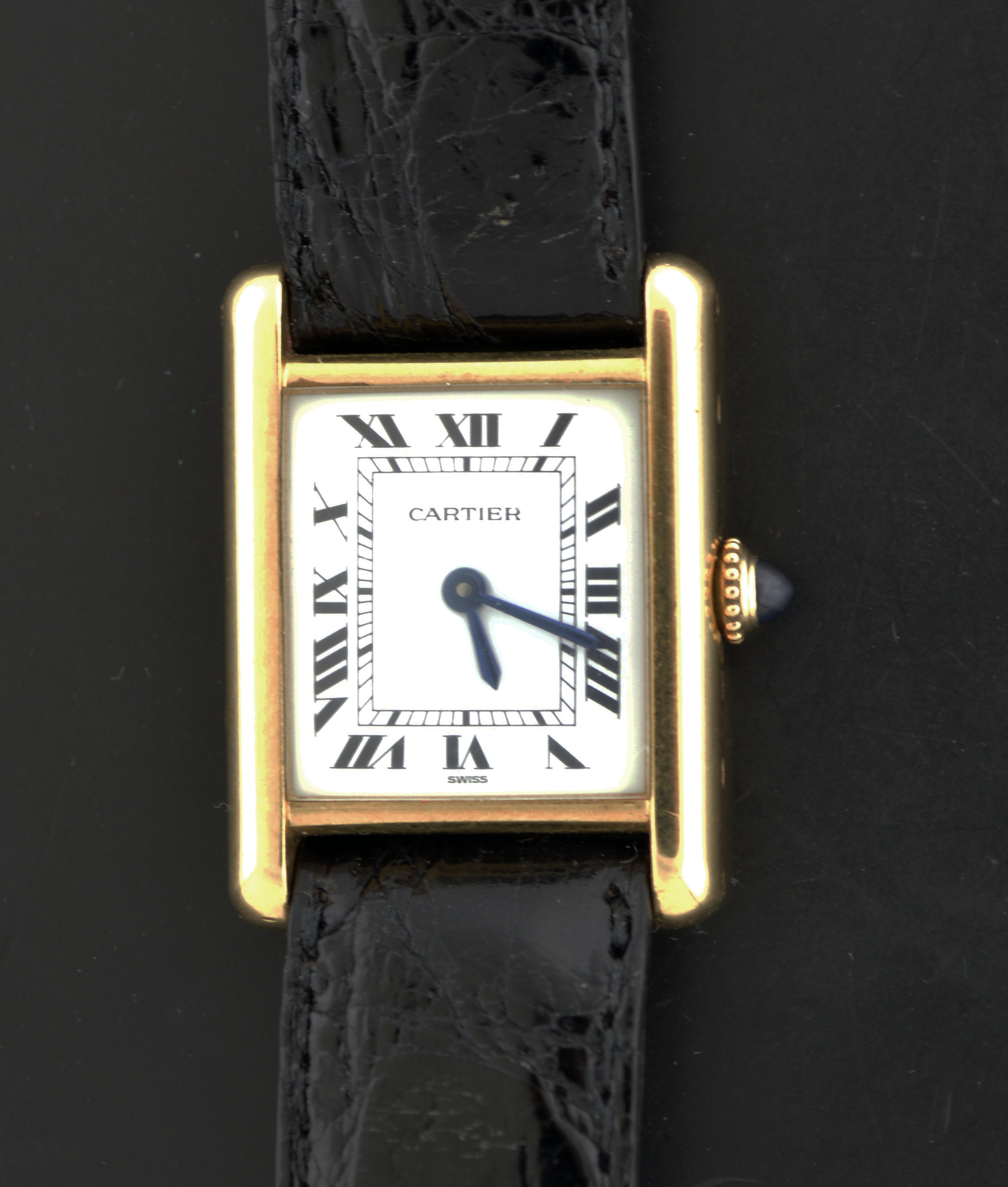 Vintage Ladies Cartier Tank 20.7mm Solid 18k Yellow Gold Mechanical ...