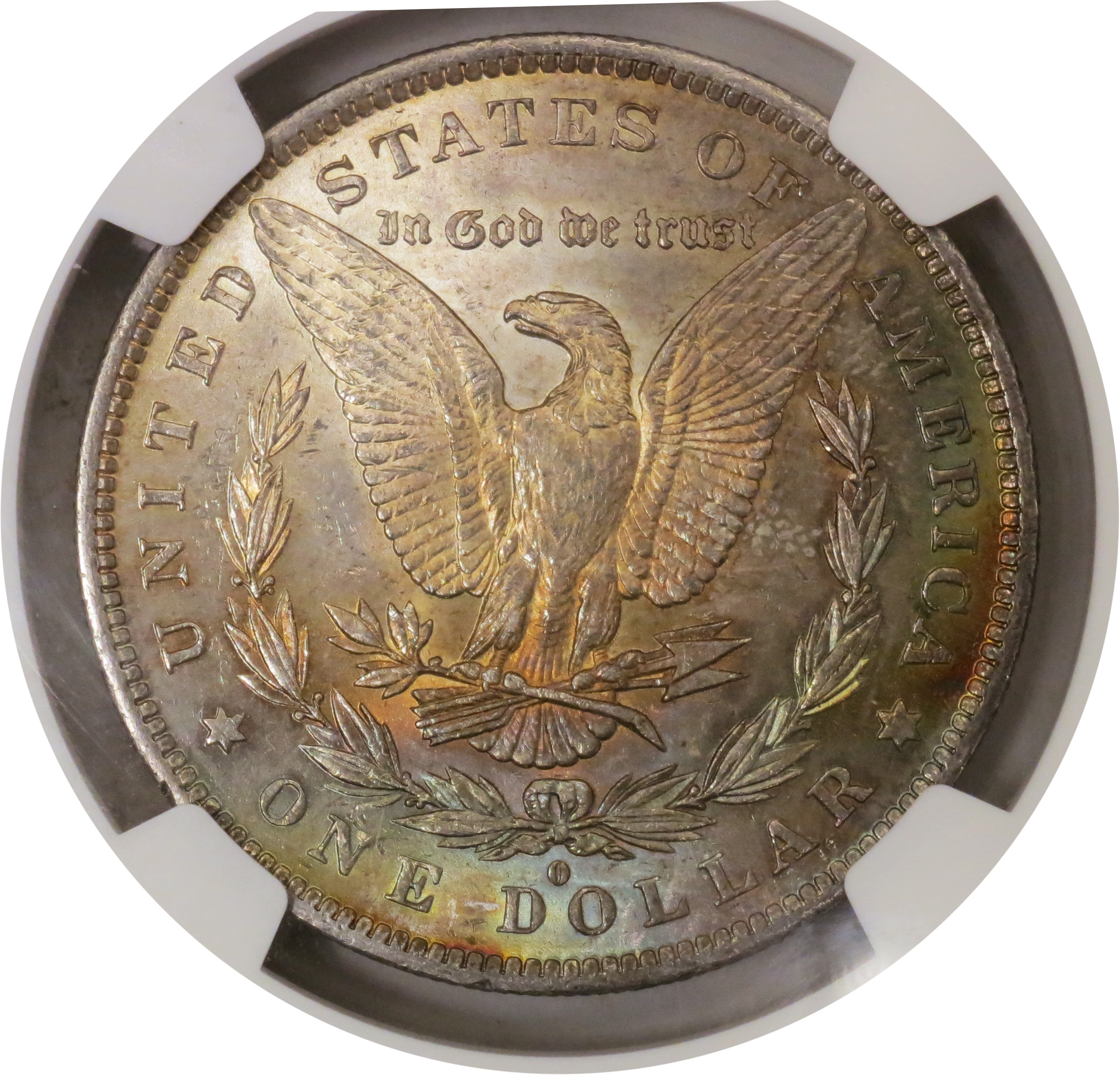 1884 O $1 Morgan Silver Dollar NGC MS62 Reverse Toned Uncirculated Coin