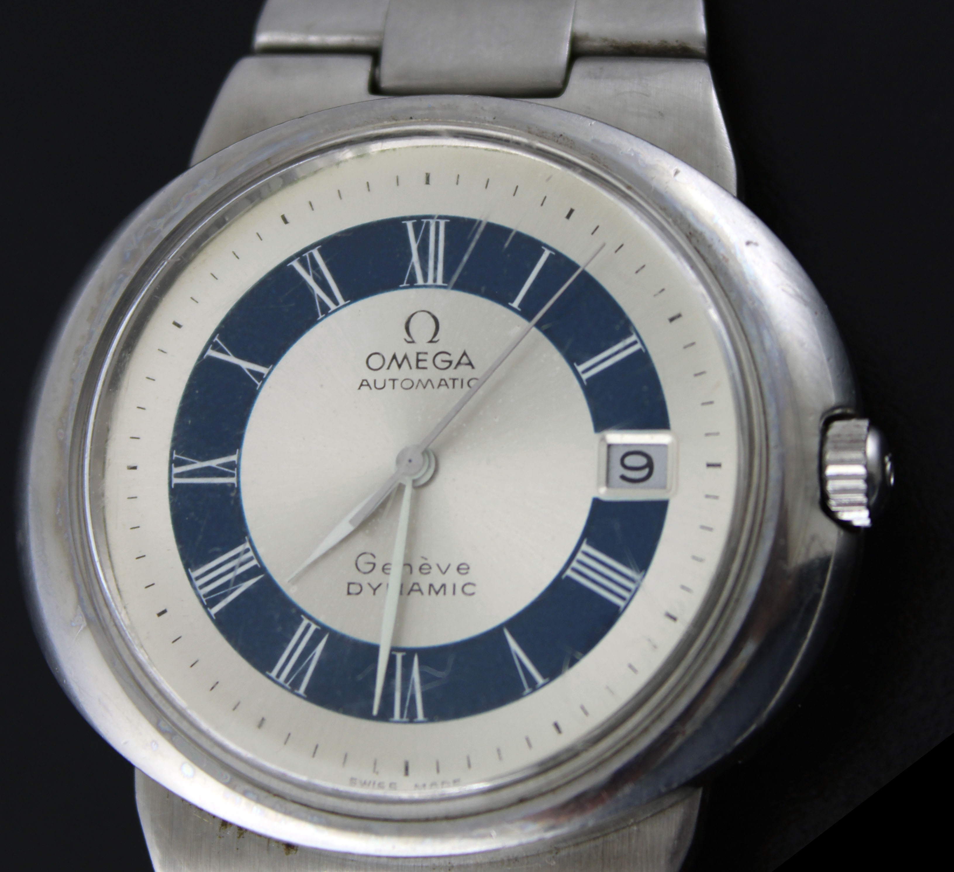 OMEGA Geneve ジュネーブ DYNAMIC TOOL 107 自動巻 Omega Geneve Dynamic Tool 107 41mm Steel Blue Roman Numeral Dial