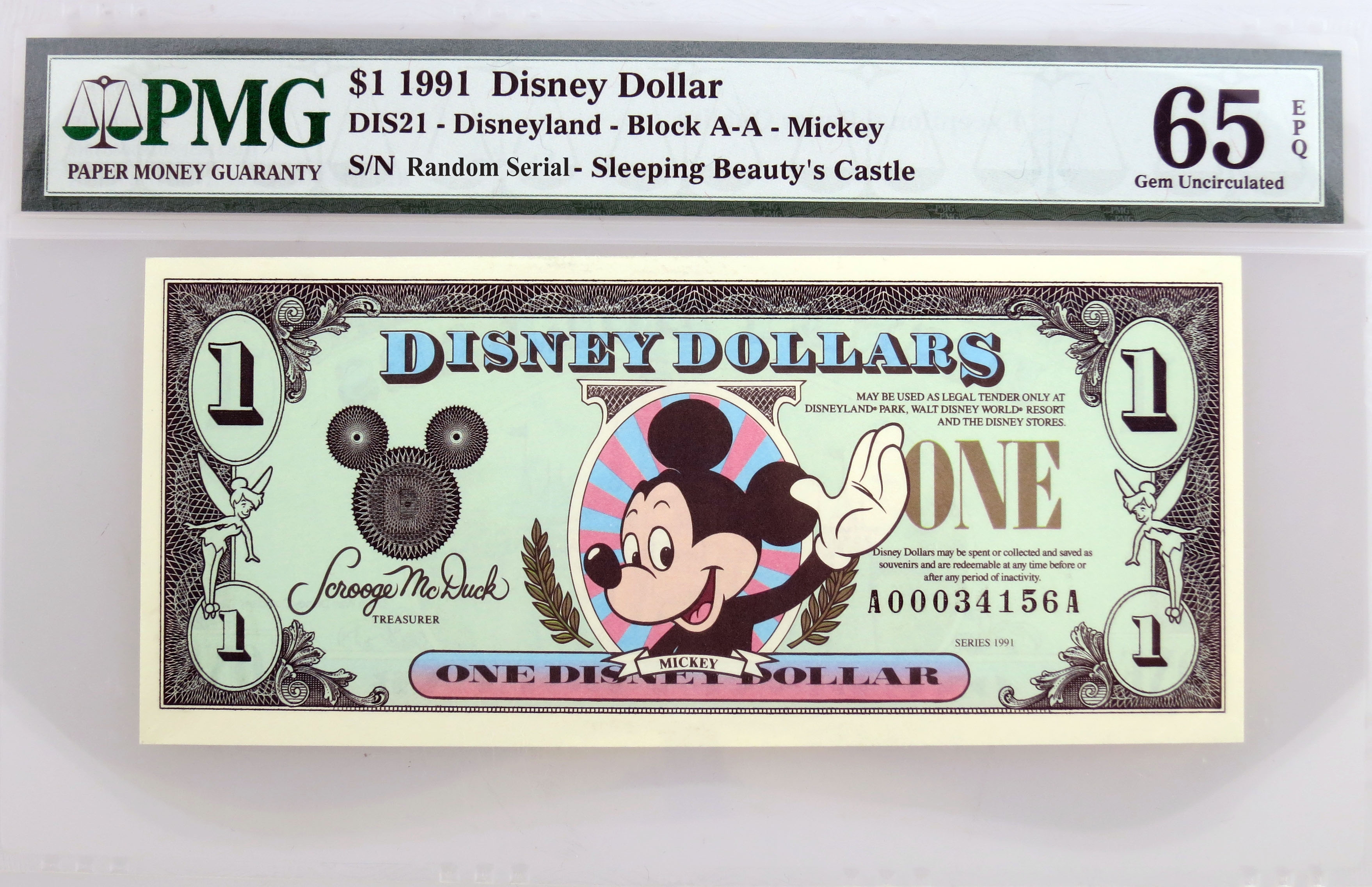 1993 D Disney Dollar Mickey Mouse Collectible Currency